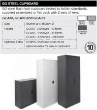 Go Steel Cupboard Range And Specifications